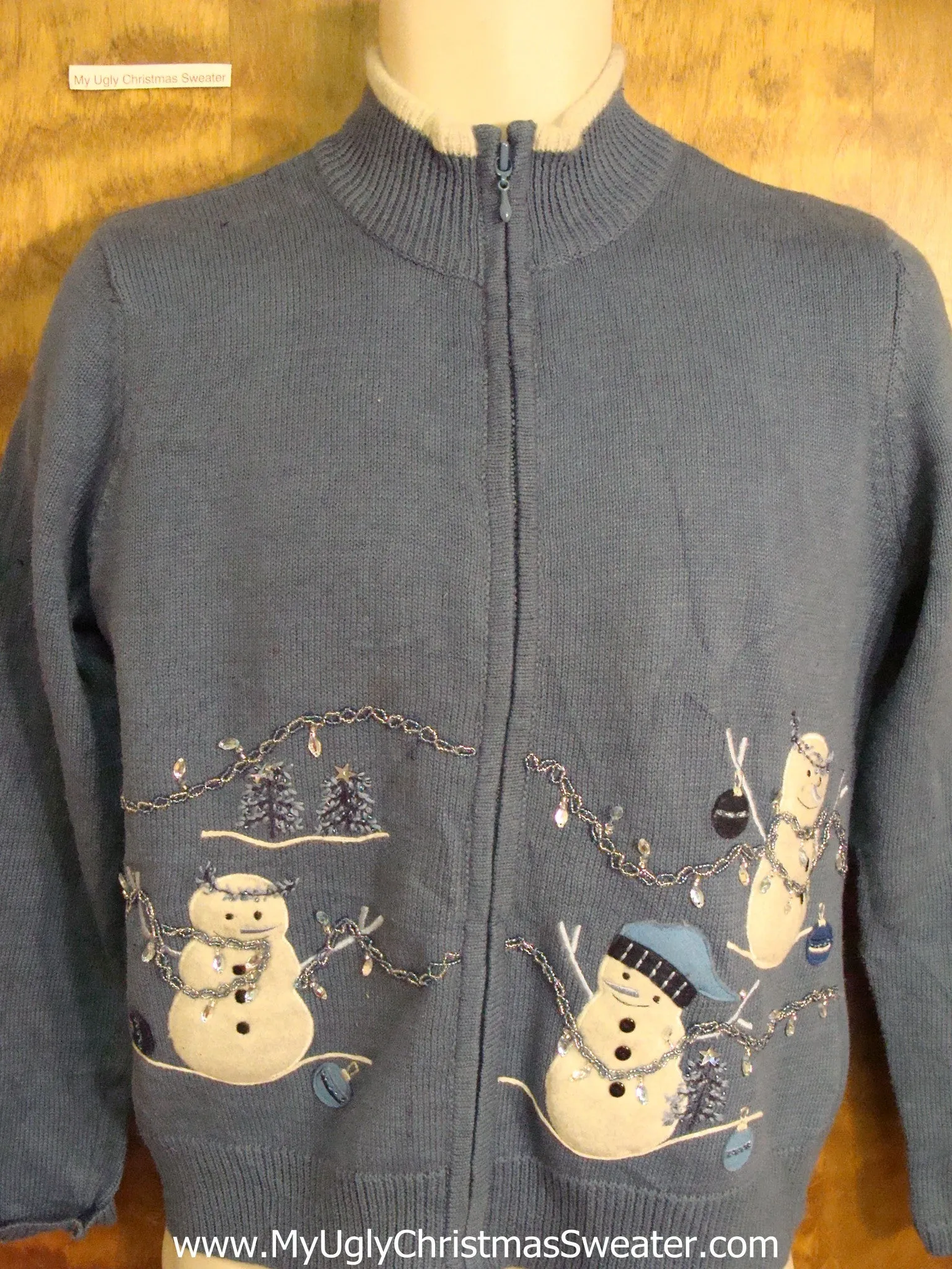 Cheap Funny Christmas Sweater with Brown Snowmen