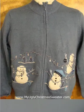 Cheap Funny Christmas Sweater with Brown Snowmen