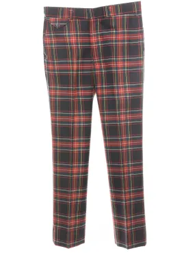 Checked Pattern Black, Red & Yellow Trousers - W34 L31