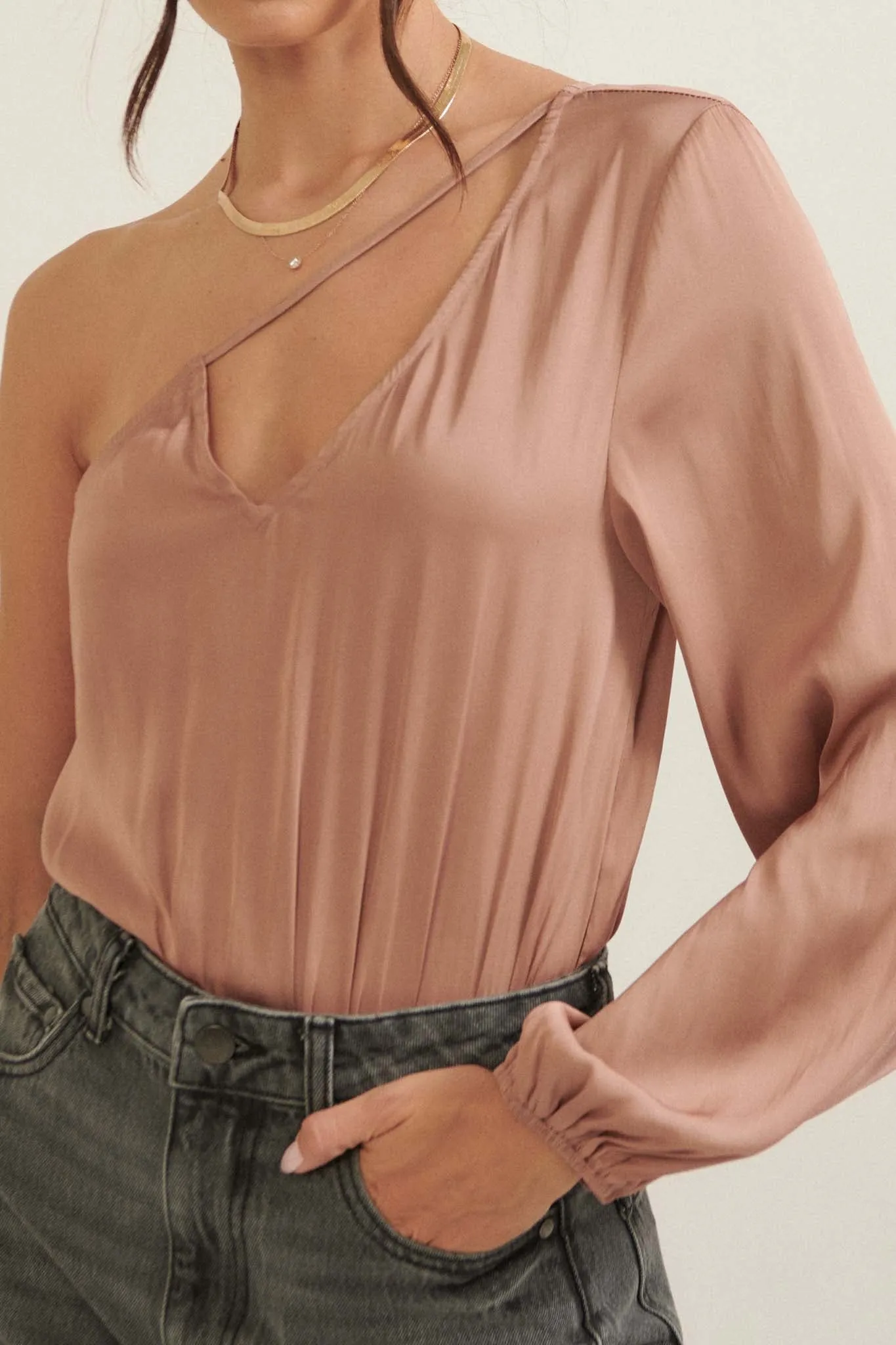 Chic to Chic One-Shoulder Cutout Bodysuit