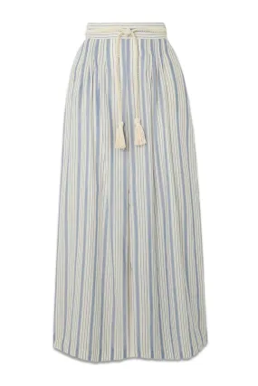 Chintz Striped Cotton Wide-leg Trousers