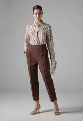 Choice Straight Legs Basic Trousers Brown