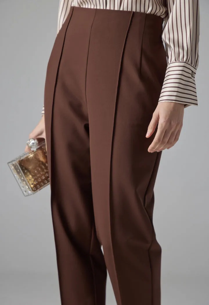 Choice Straight Legs Basic Trousers Brown