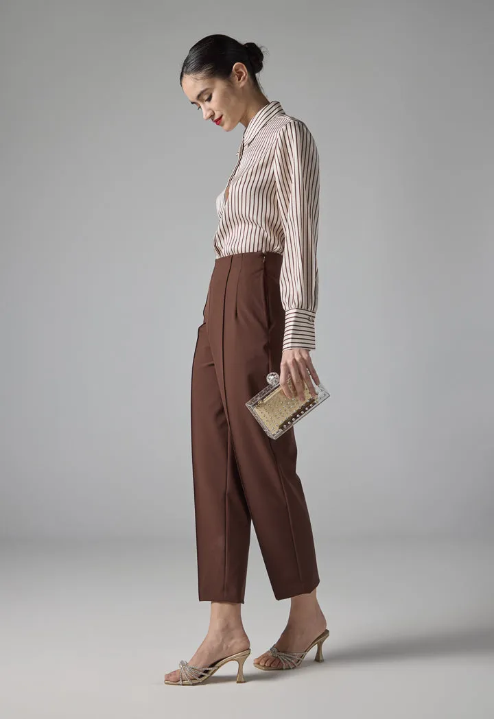 Choice Straight Legs Basic Trousers Brown