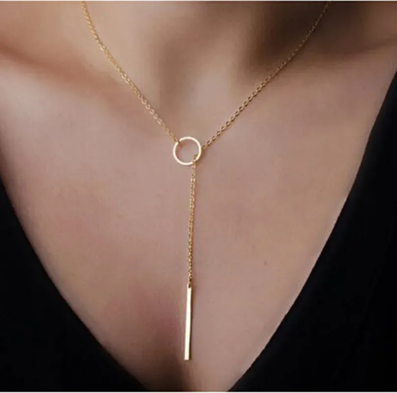 Chokers Multilayers Bar Pendant Clavicle Statement Round Coin Chain Tassel New Collares Long Necklace