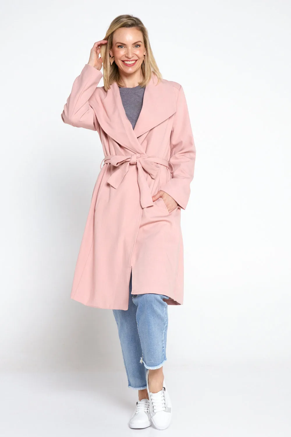 Christina Wrap Coat - Pink