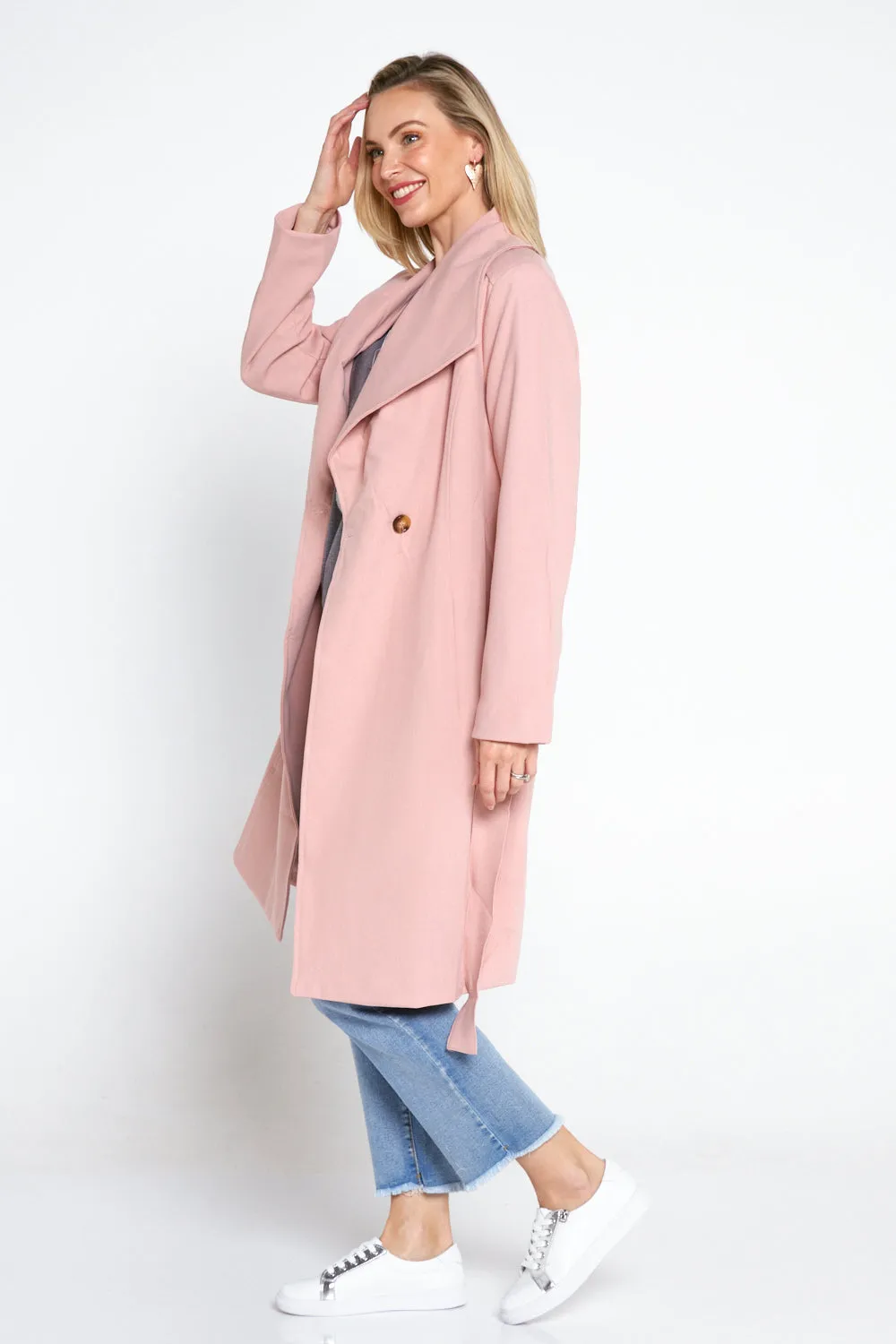 Christina Wrap Coat - Pink