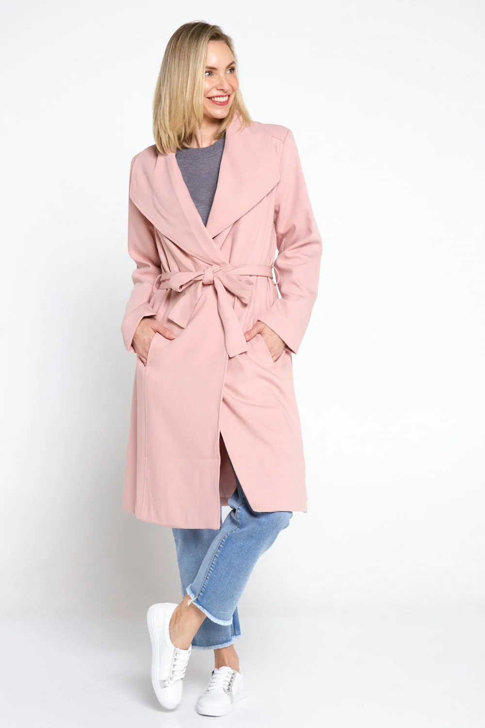 Christina Wrap Coat - Pink