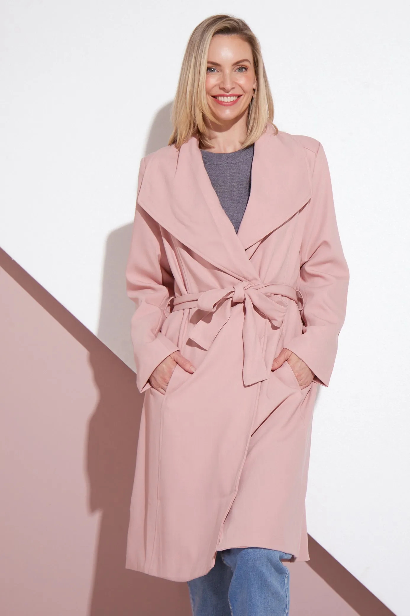 Christina Wrap Coat - Pink