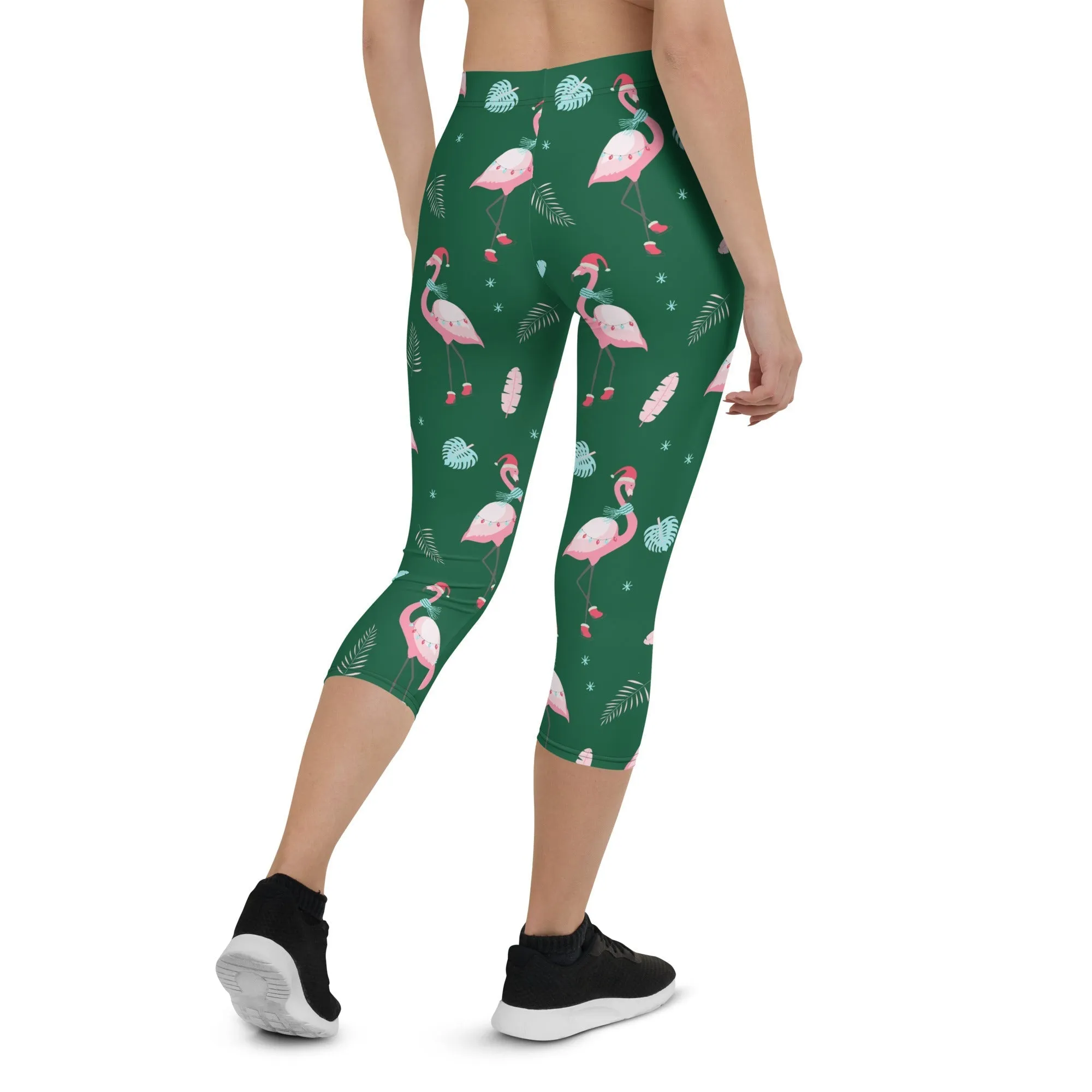 Christmassy Flamingos Capris