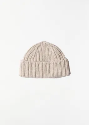 Chunky Rib Beanie — Cream