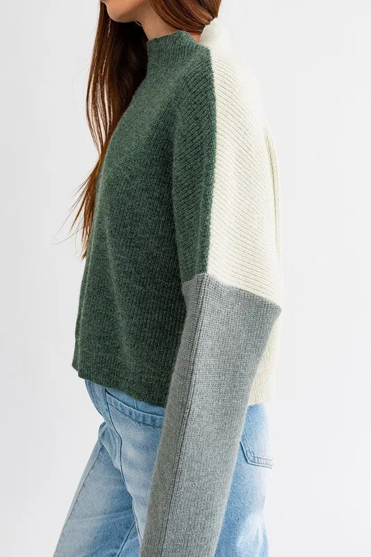 Color Block Oversized Sweater