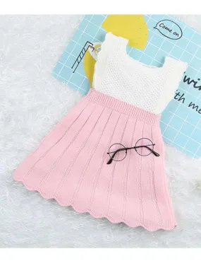 Color-blocking Knitwear Sleeveless Dress For Summer Baby Toddler Girl