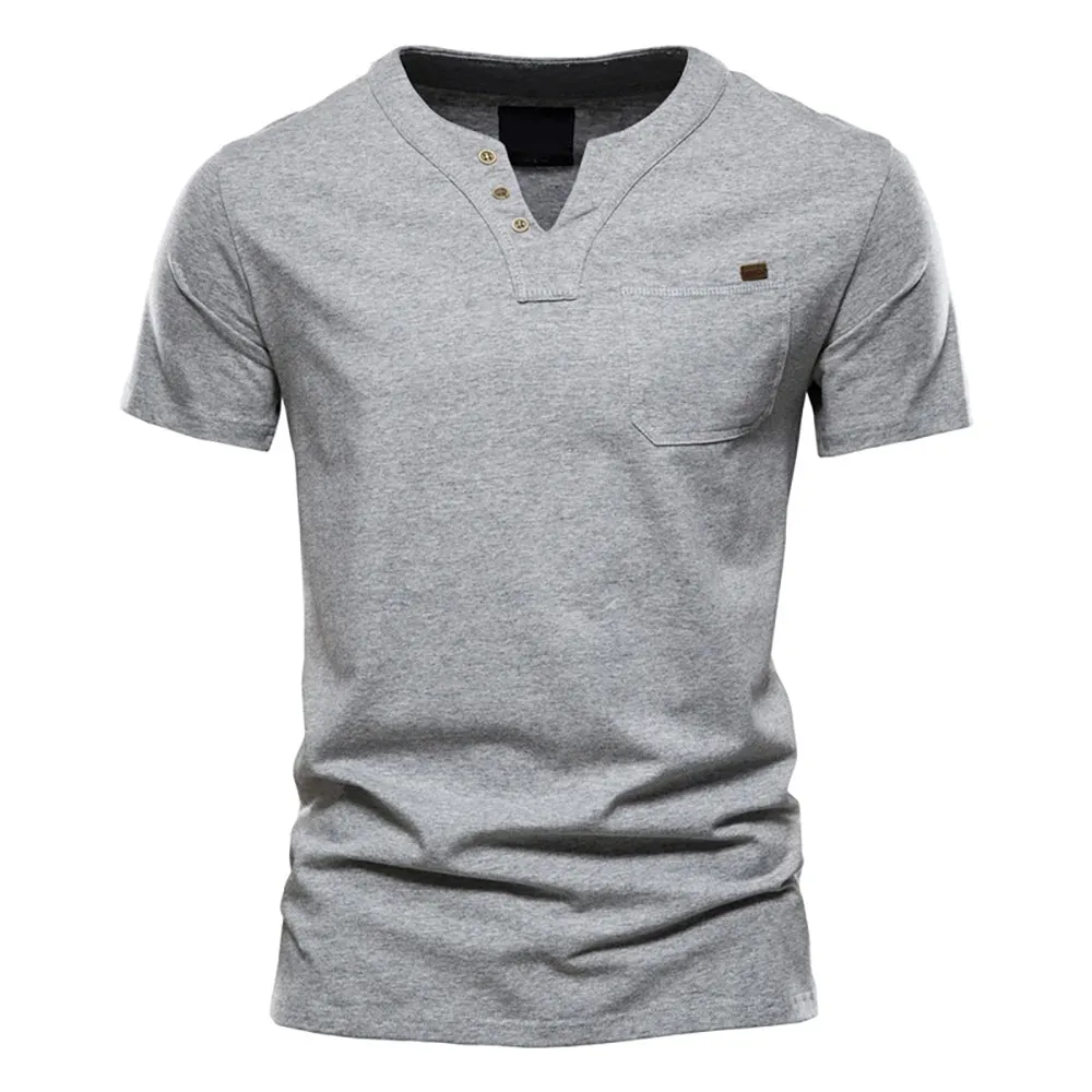 Cotton Henley T-Shirt