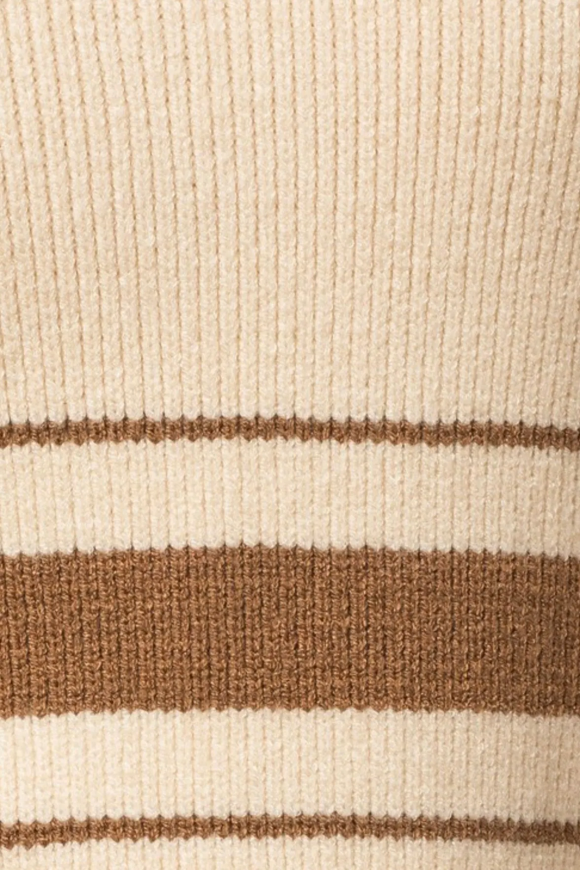 Cream & Brown Striped Relaxed Sweater