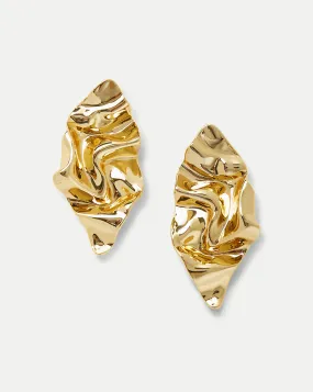 Crumpled Gold Earring