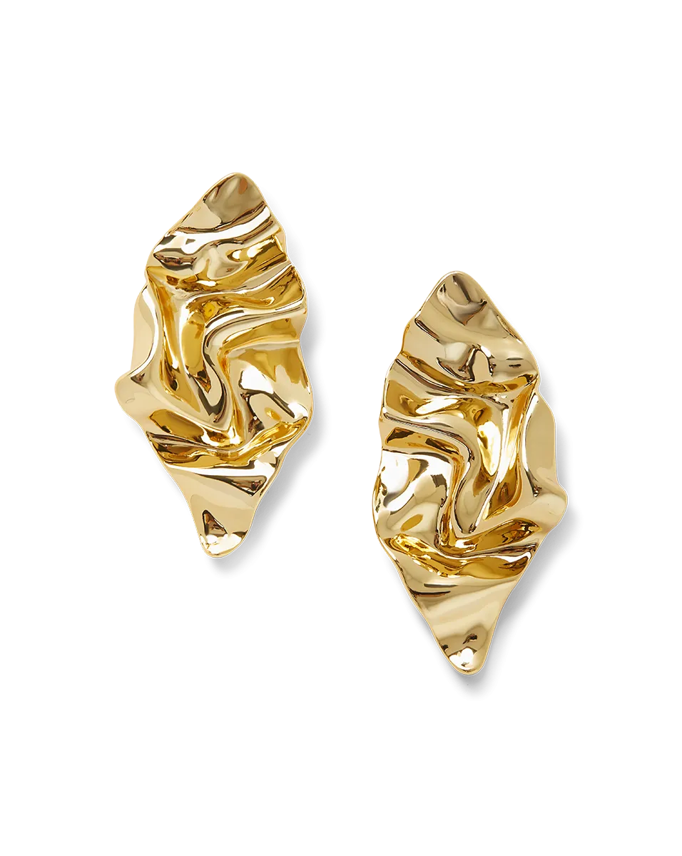 Crumpled Gold Earring