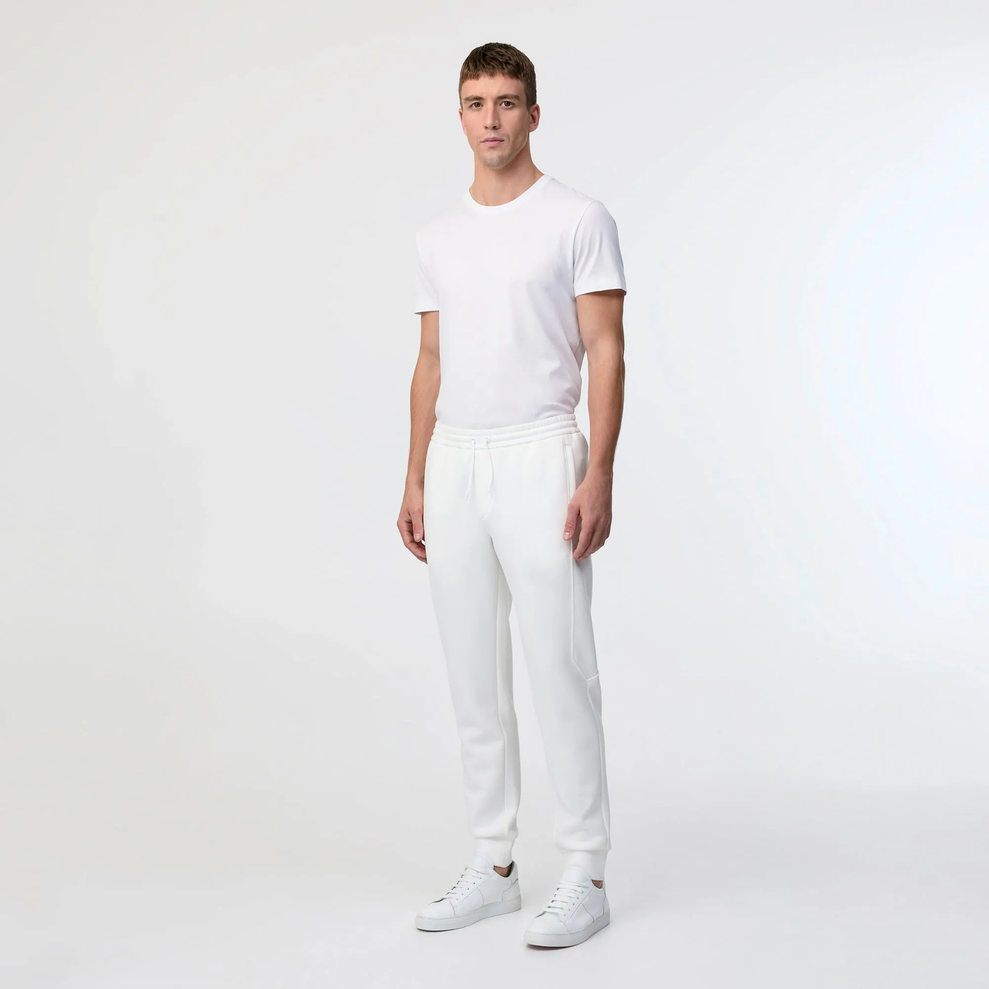 Cuffed Neoprene Sweatpants Ivory