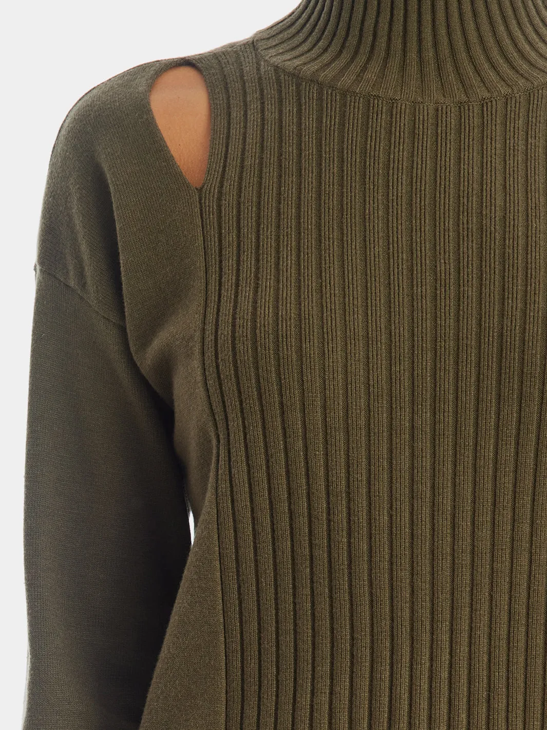 Cut Out Mock Neck Sweater