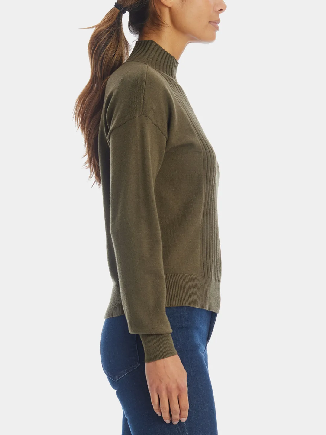 Cut Out Mock Neck Sweater