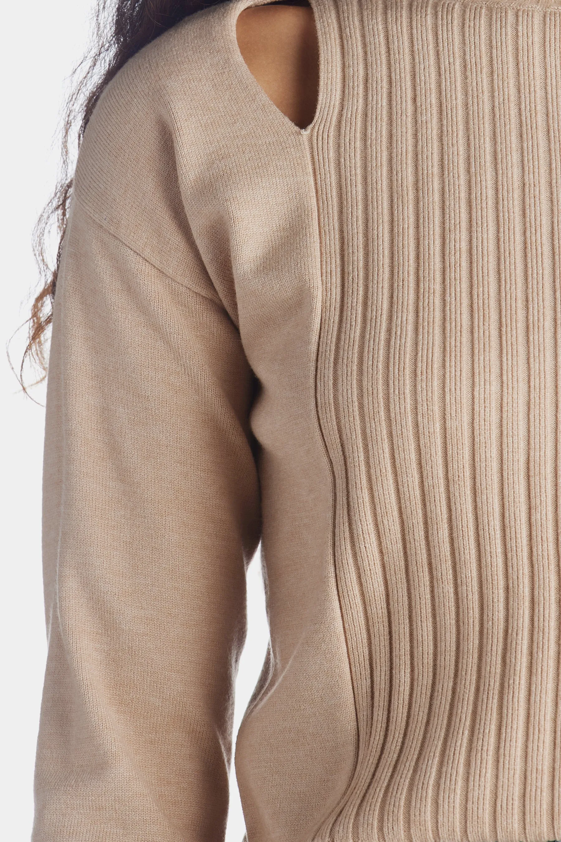 Cut Out Mock Neck Sweater