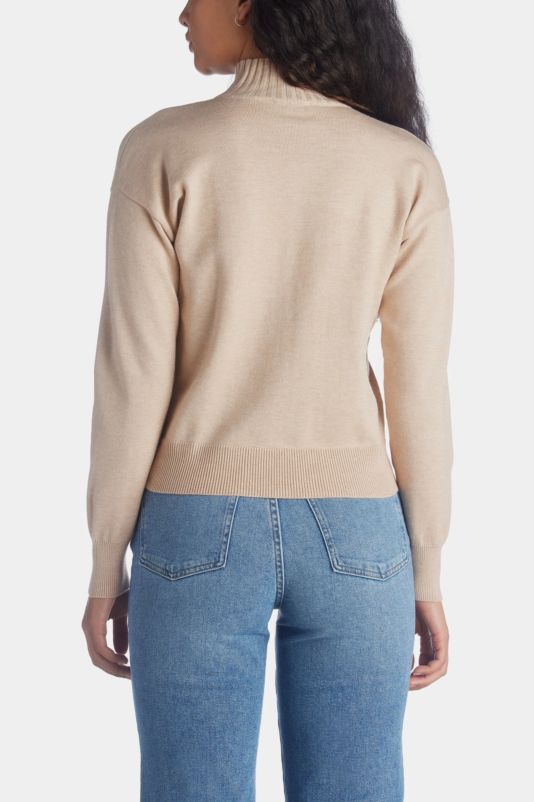 Cut Out Mock Neck Sweater