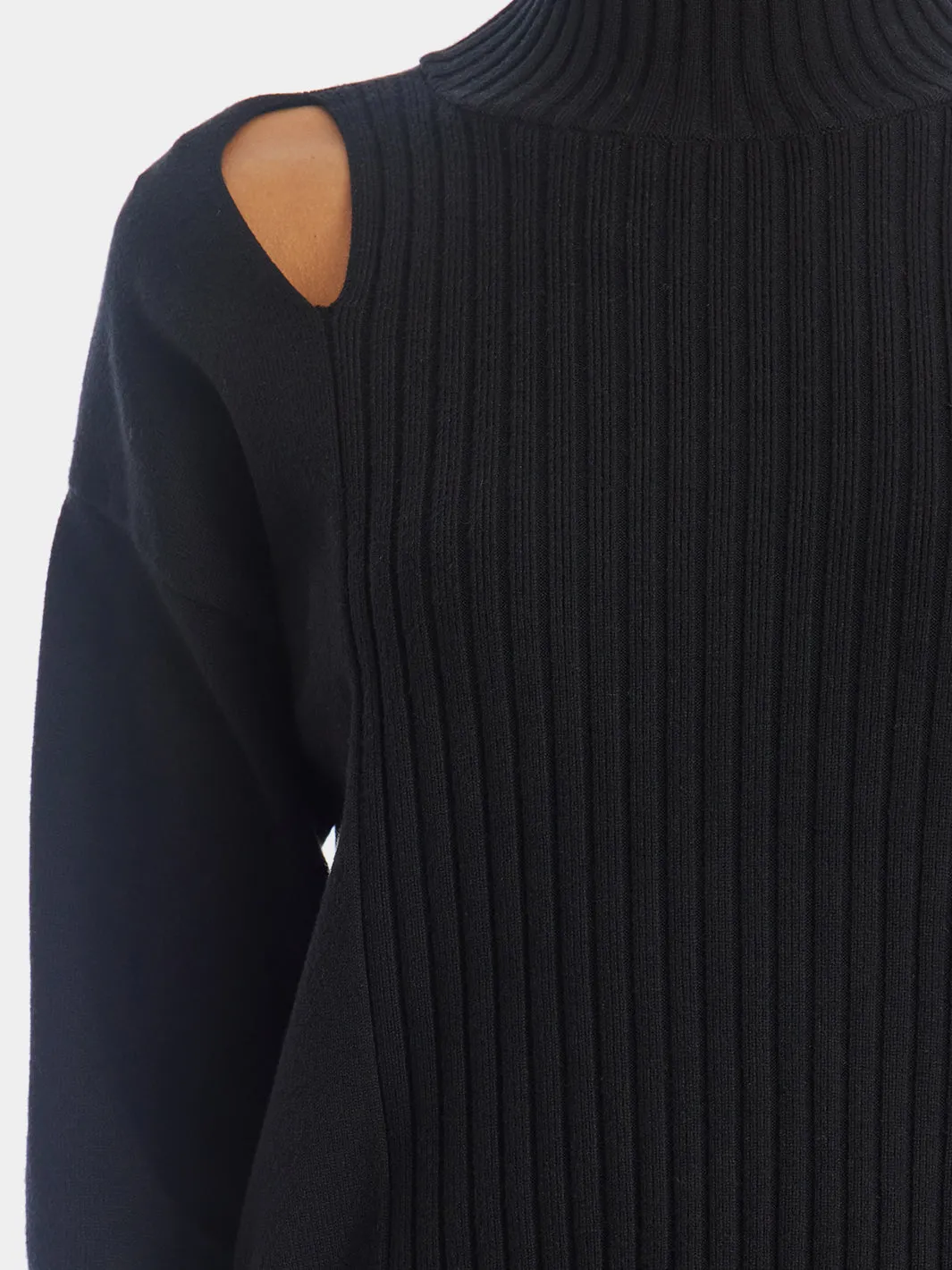 Cut Out Mock Neck Sweater