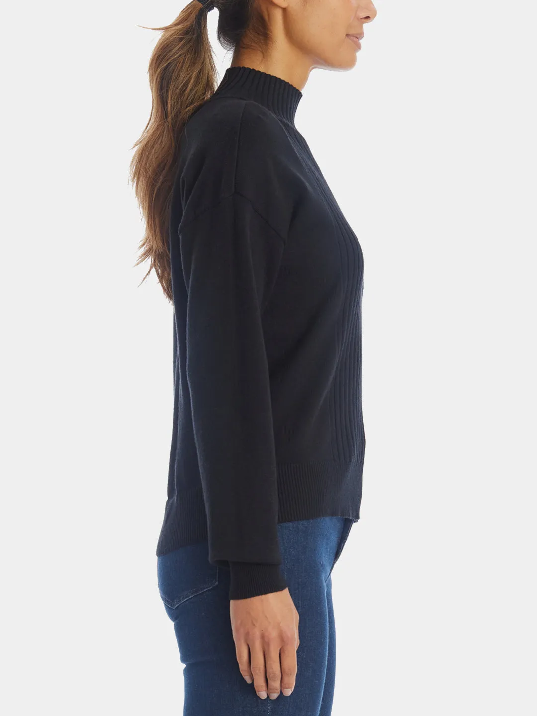 Cut Out Mock Neck Sweater