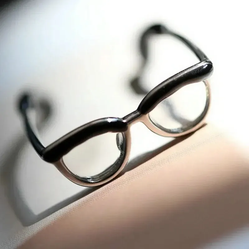 Cute Small Funny Open Mini Eyewear Finger Rings Jewelry Ring