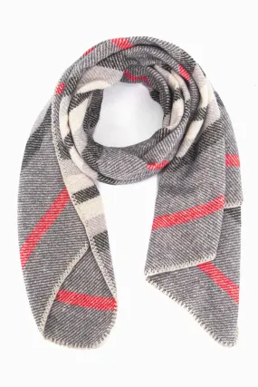 Darla Heavyweight Scarf - Dark Grey, Stripe