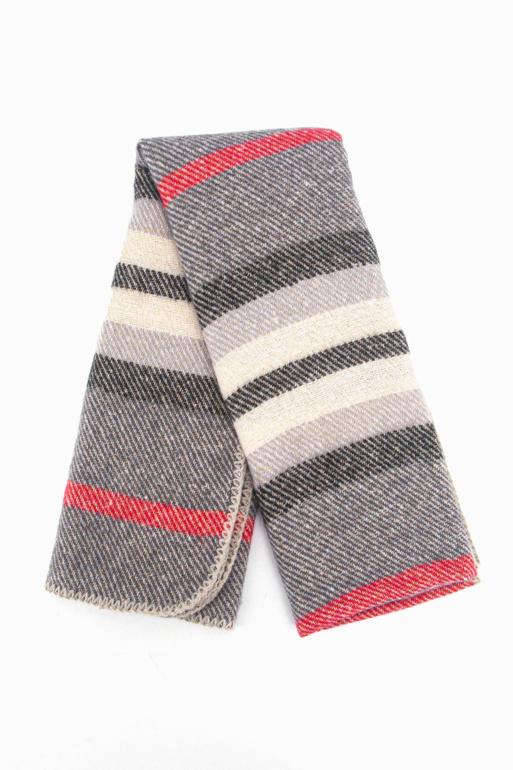 Darla Heavyweight Scarf - Dark Grey, Stripe