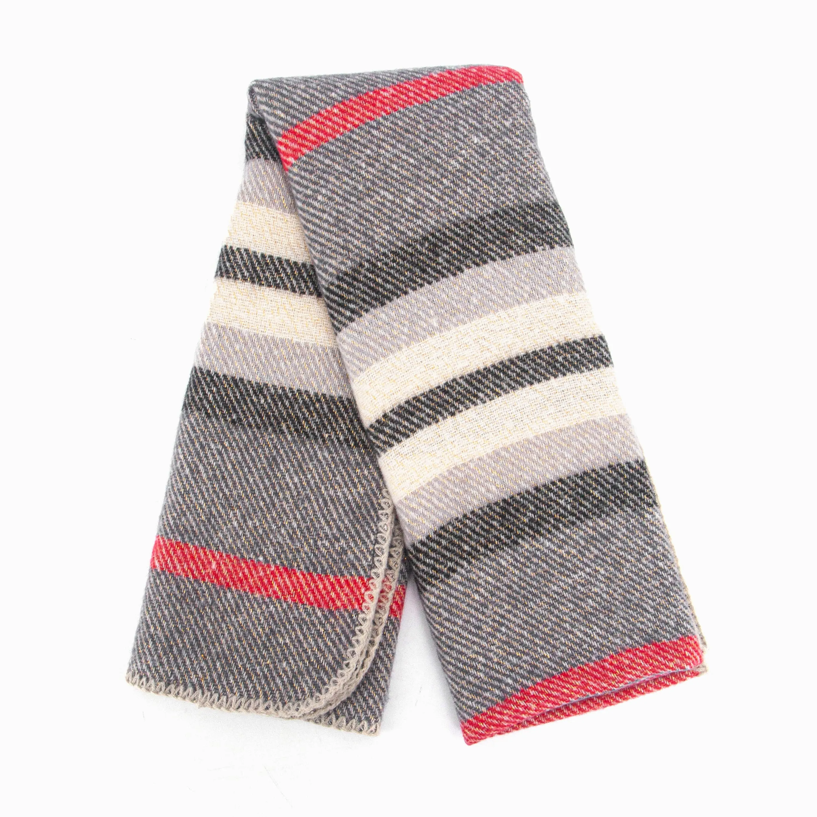 Darla Heavyweight Scarf - Dark Grey, Stripe