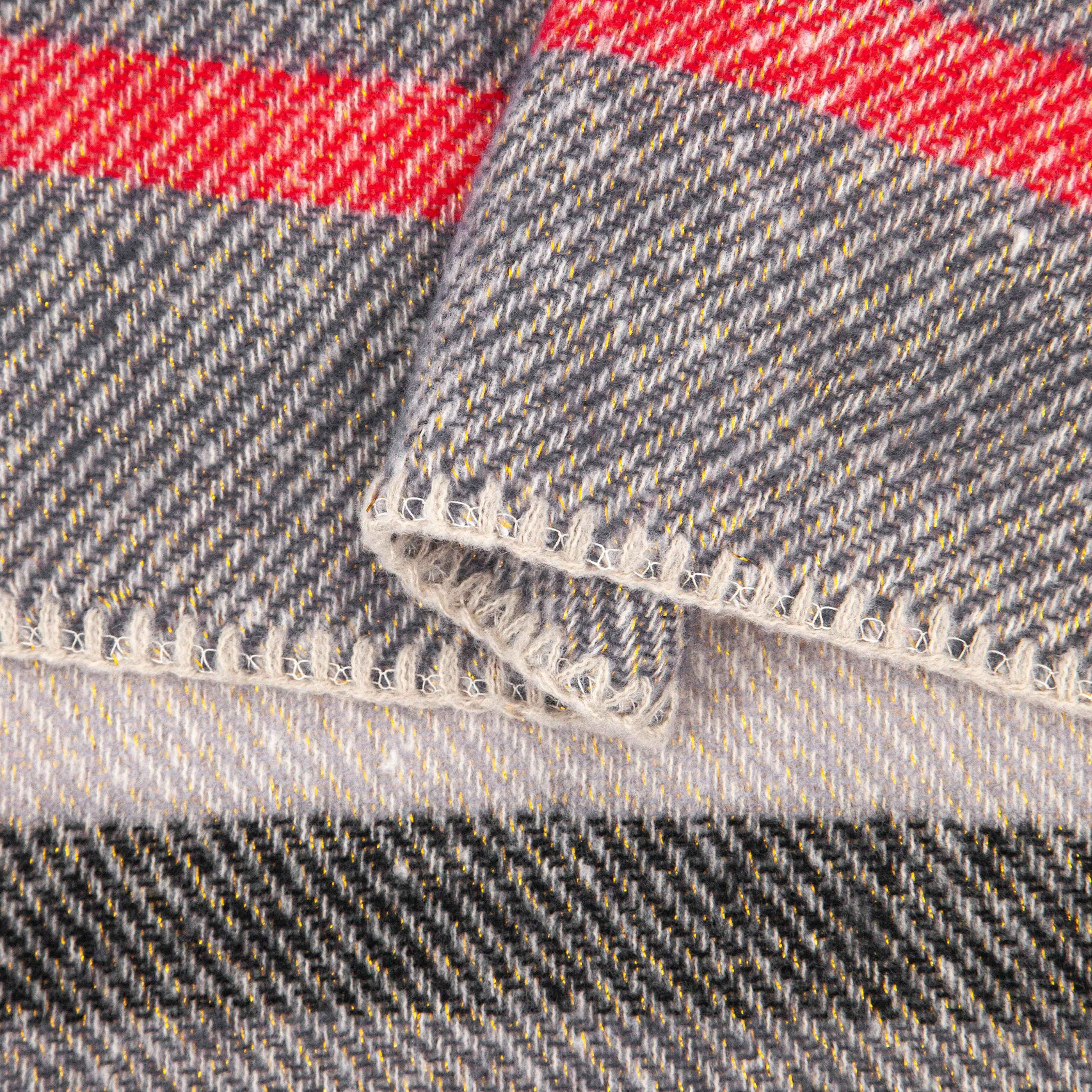 Darla Heavyweight Scarf - Dark Grey, Stripe