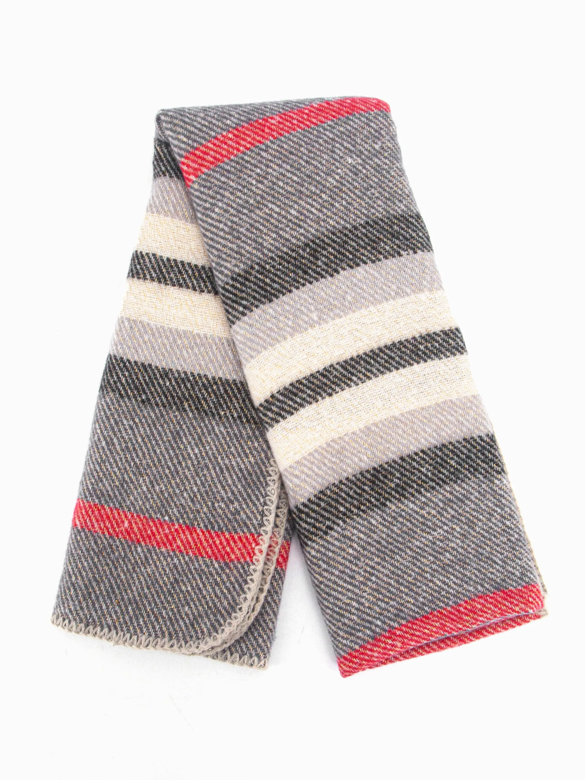 Darla Heavyweight Scarf - Dark Grey, Stripe