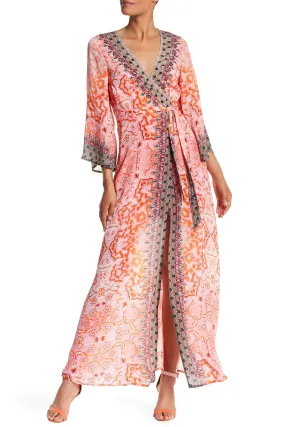 Designer Wrap Style Maxi Dress