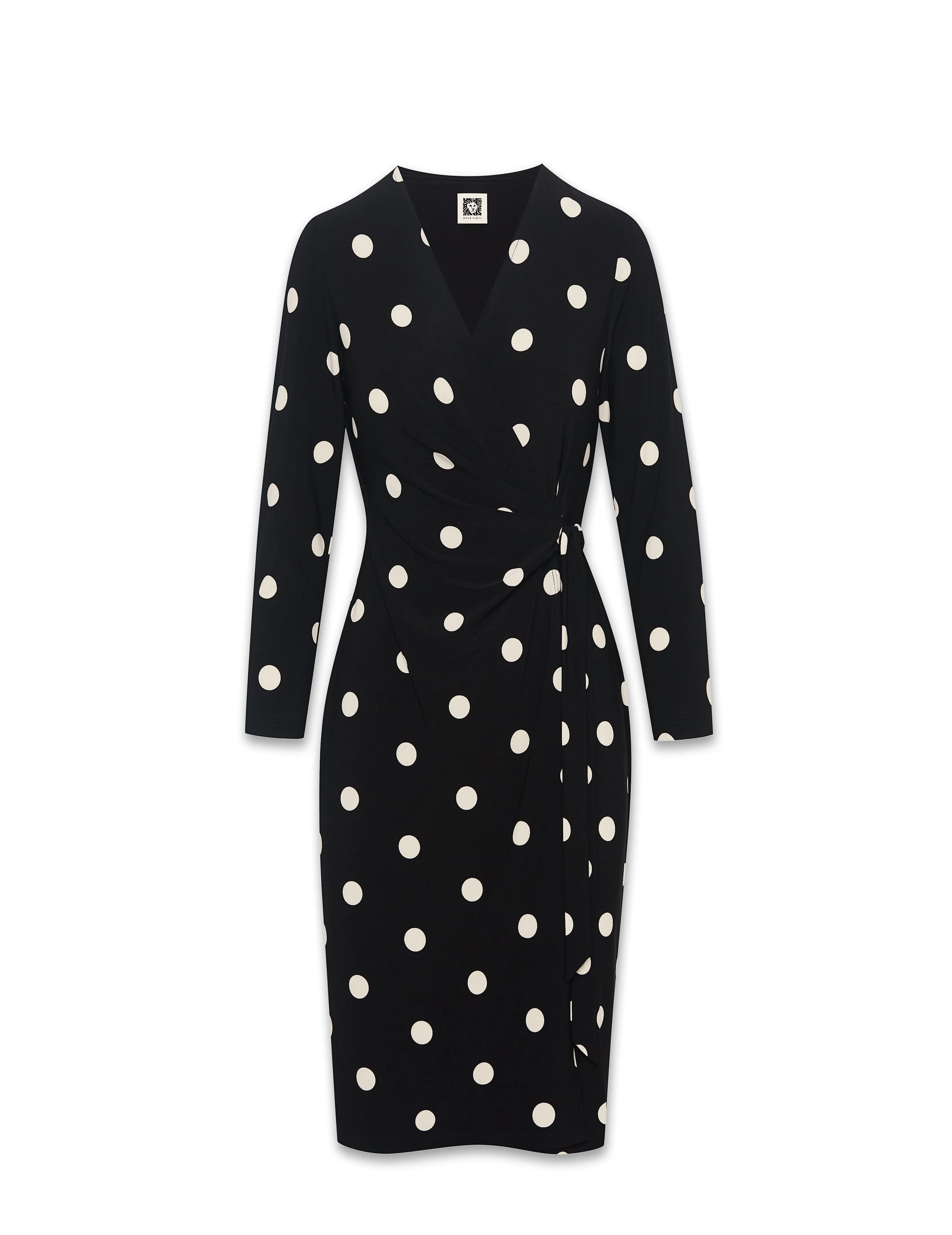 Dot Print Faux Wrap Dress