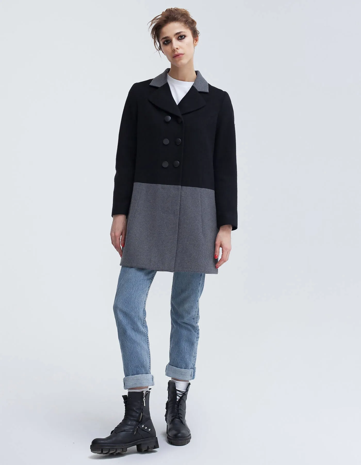 Double breasted wool coat