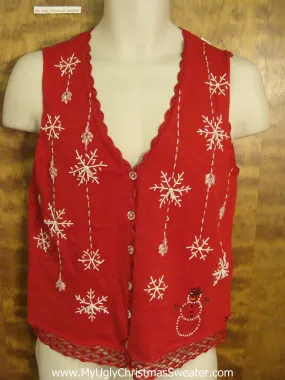 Drippy Snowflake Ornaments Ugliest Christmas Sweater Vest