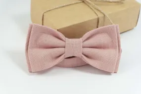 Dusty pink pre tied bow ties for you groom | High Quality Linen pre tied bow ties for you weddings - High quality adjustable strap