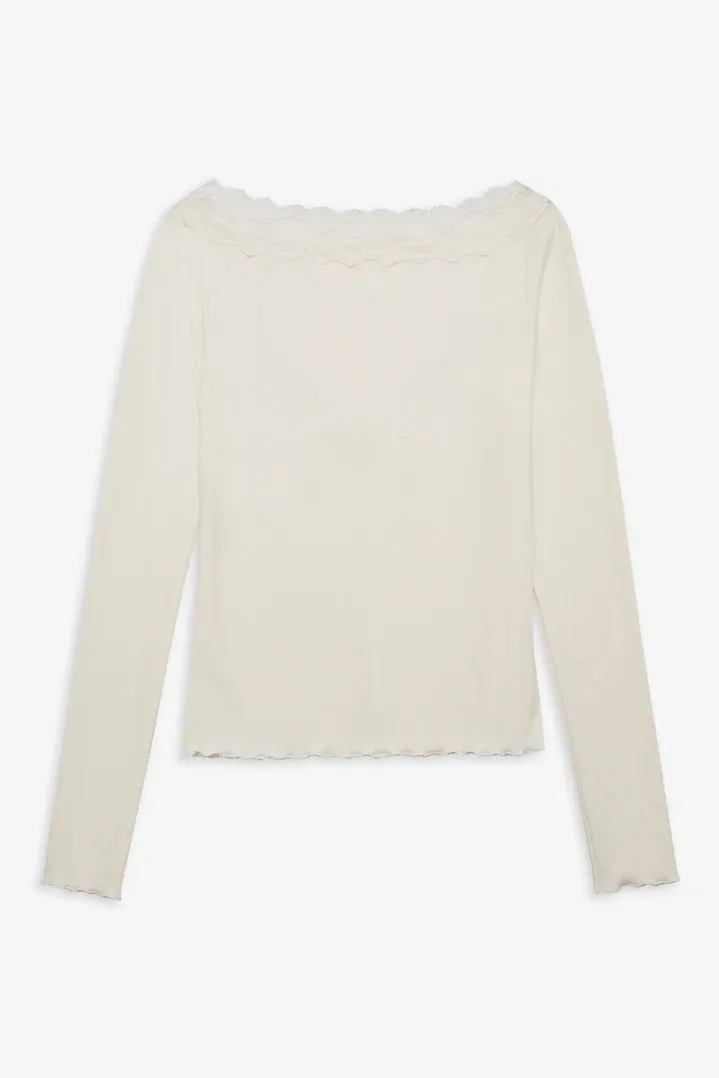 Eisley Ribbed Knit Top ~ White