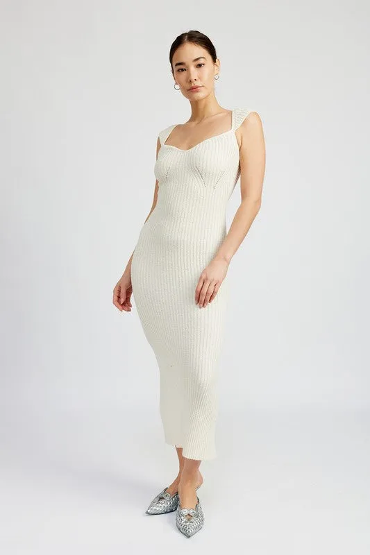 EMORY PARK Knit Bodycon Back Split Dress