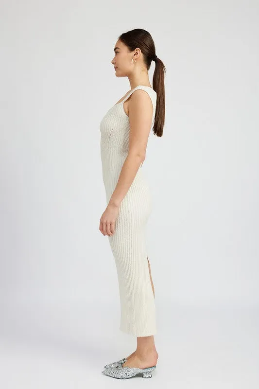 EMORY PARK Knit Bodycon Back Split Dress