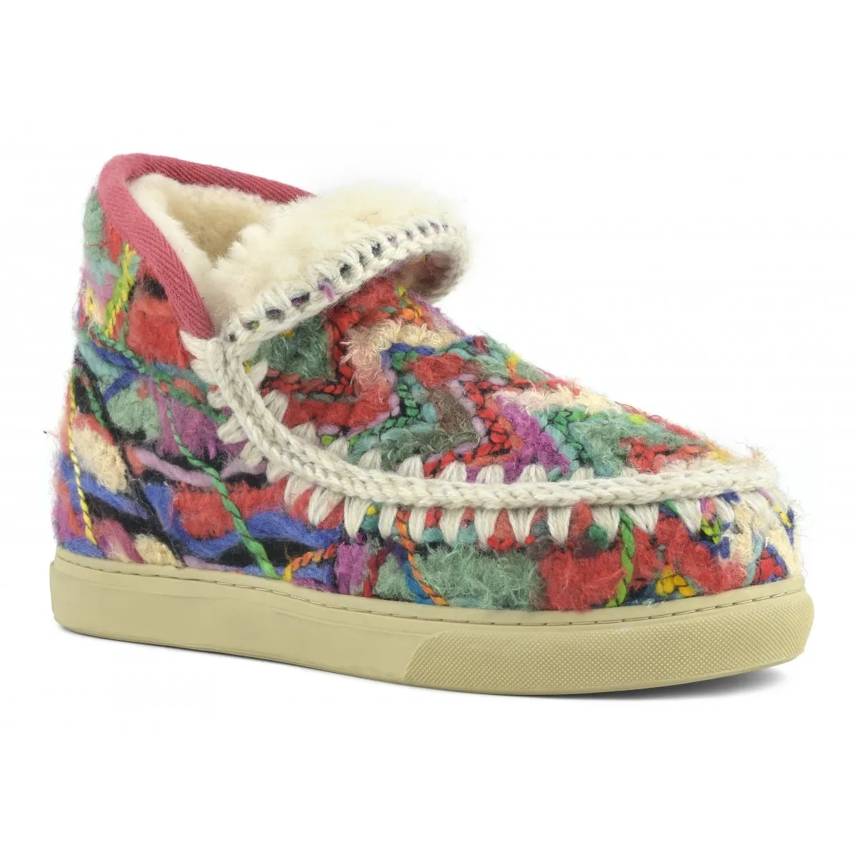 Eskimo Sneaker With Wool Ethnic Fabric