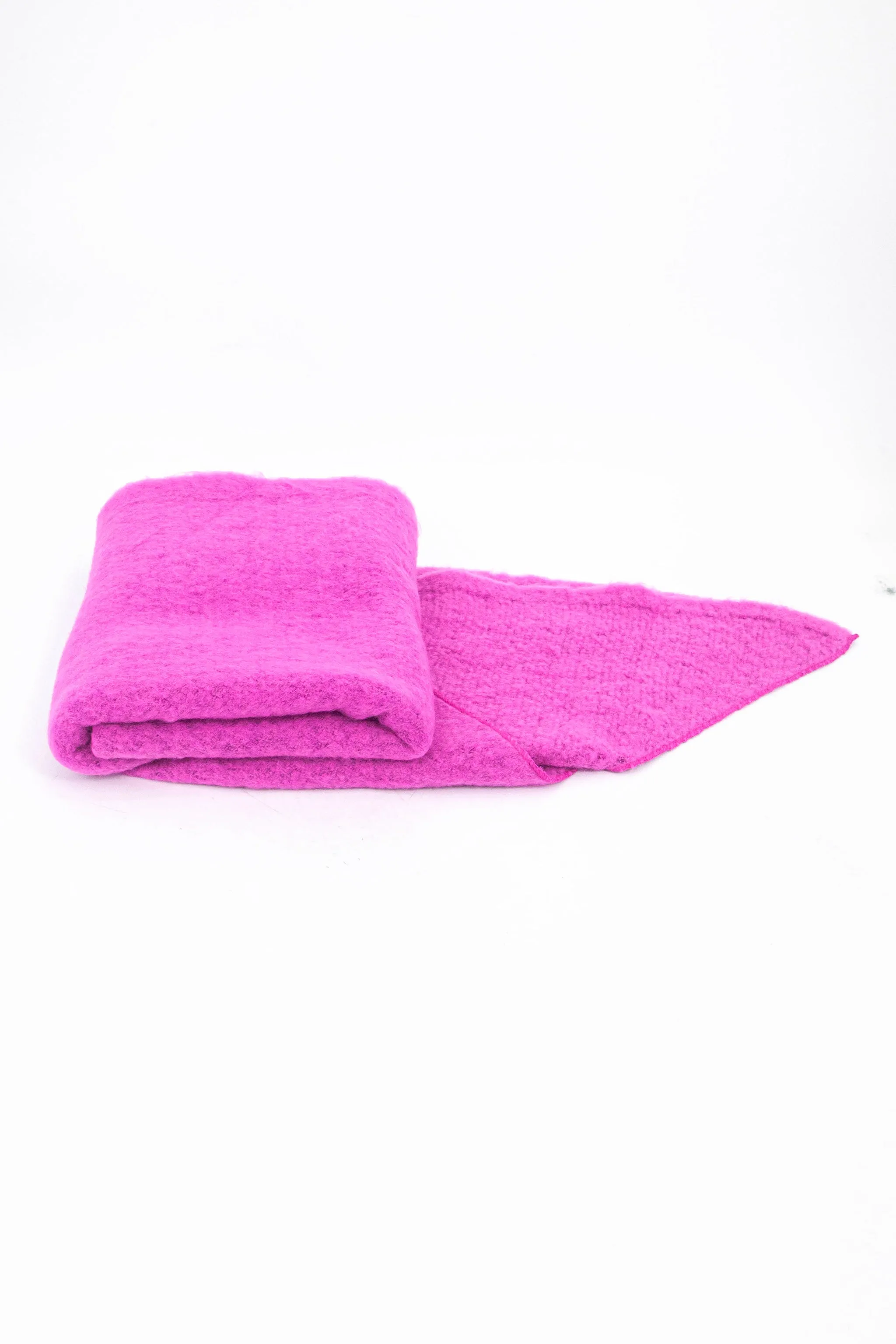 Evie Heavyweight Asymmetric Scarf - Hot Pink