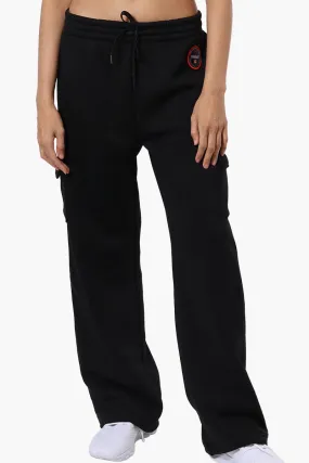 Fahrenheit Fleece Wide Leg Cargo Sweatpants - Black