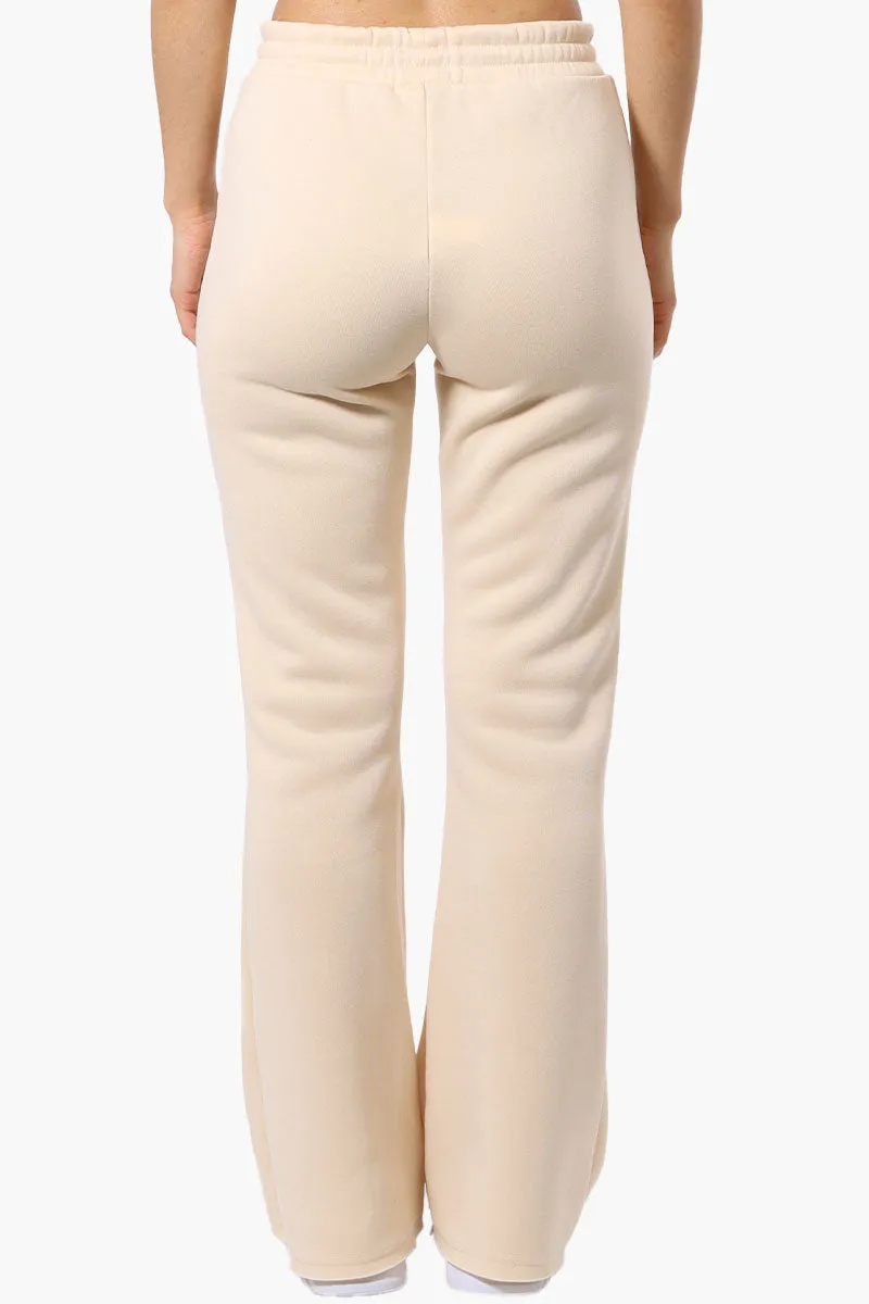 Fahrenheit Tie Waist Flared Sweatpants - Cream