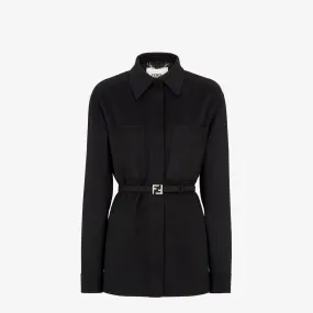 FENDI Elegant Black Jacket with Monogram Interior