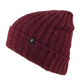 Flecked Beanie Hat Burgundy Wholesale Pack