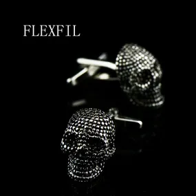 FLEXFIL  Gothic Style  Skull Zinc Alloy Cuff Links for Men