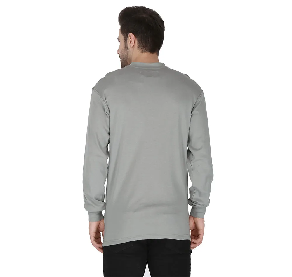 Forge Fr Men's Grey Henley Neck Long Sleeve T-shirt